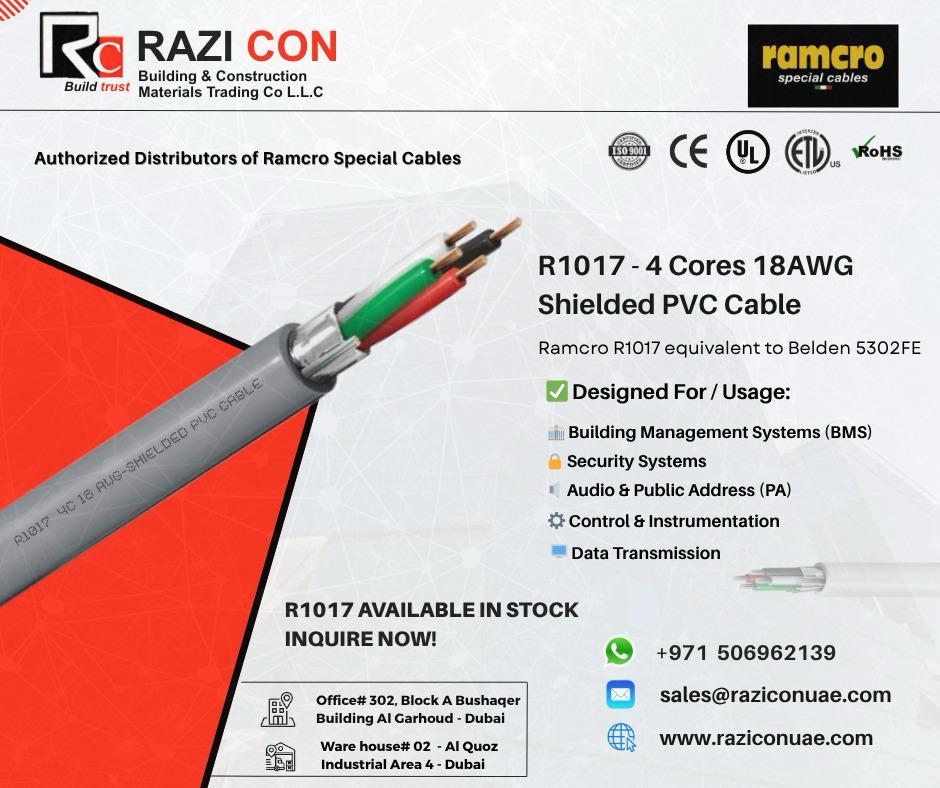 Ramcro R1017 Cable – 4×18 AWG PVC Sheathed Instrumentation Cable | 300V Rated